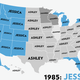 Image for article titled Map: Six Decades of the Most Popular Names for Girls, State-by-State